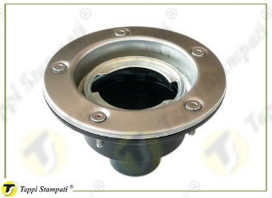 Internal bayonet filler neck passage diameter 40 mm, stainless steel flange to screw and nylon sleeve for flexible hose Ø 32 mm