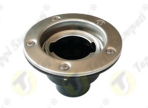 Internal bayonet filler neck passage diameter 40 mm, stainless steel flange to screw and nylon sleeve for flexible hose Ø 40 mm