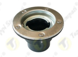 Internal bayonet filler neck passage diameter 40 mm, stainless steel flange to screw and nylon sleeve for flexible hose Ø 50 mm